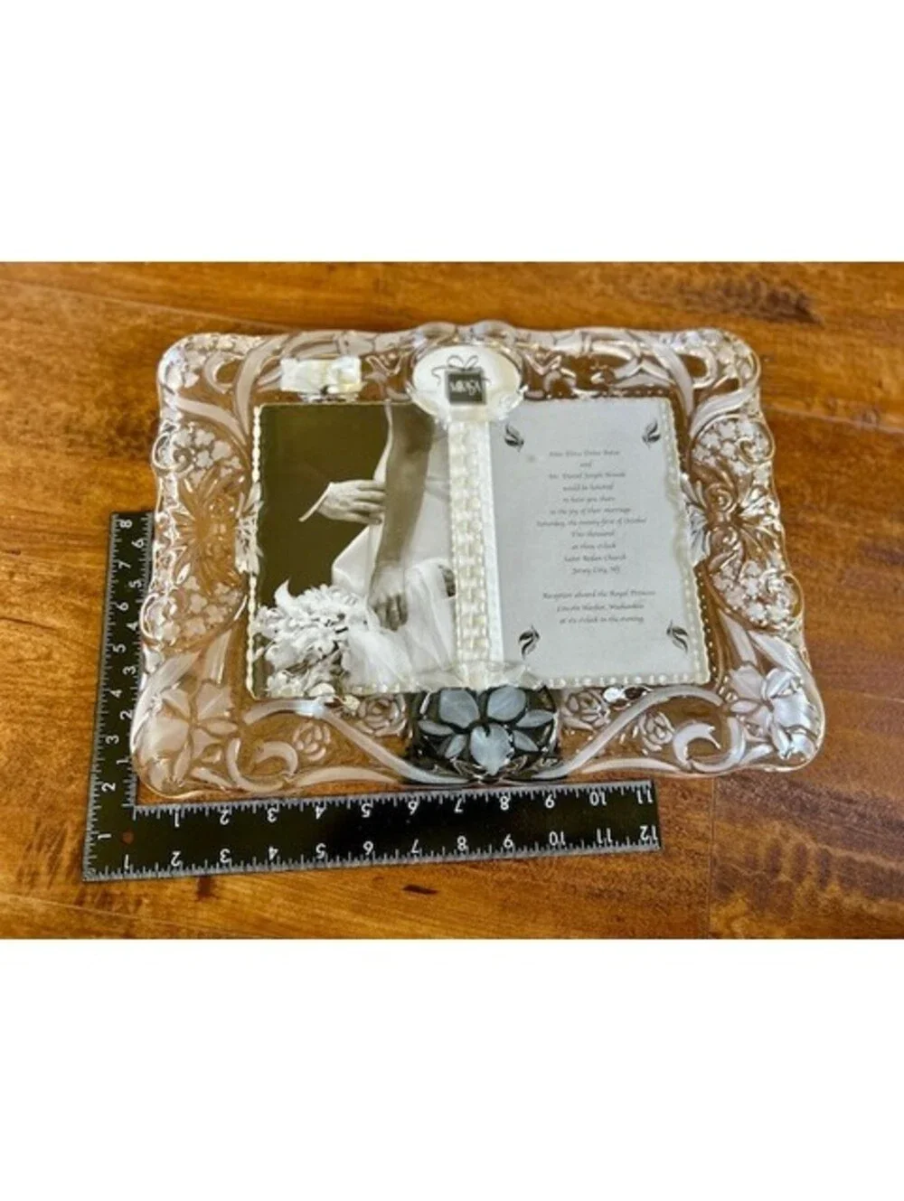 Mikasa Gorham Crystal Wedding Double Picture Frame (Invitation & Wedding Photo)